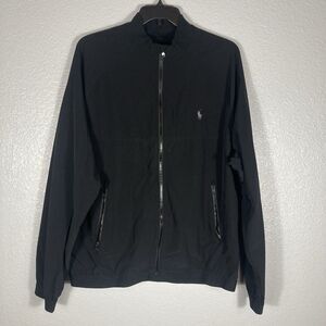 Polo Ralph Lauren Jacket Mens XLT Black Performance Full Zip Logo Preppy Golf